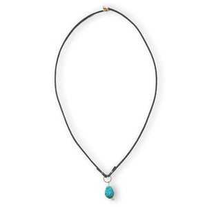 Turquoise leather necklace