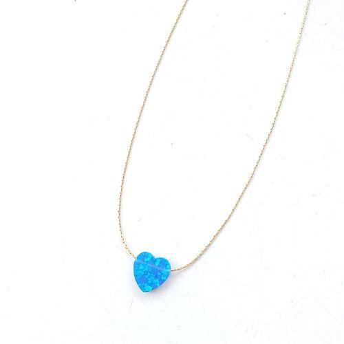Gold necklace with opal stone