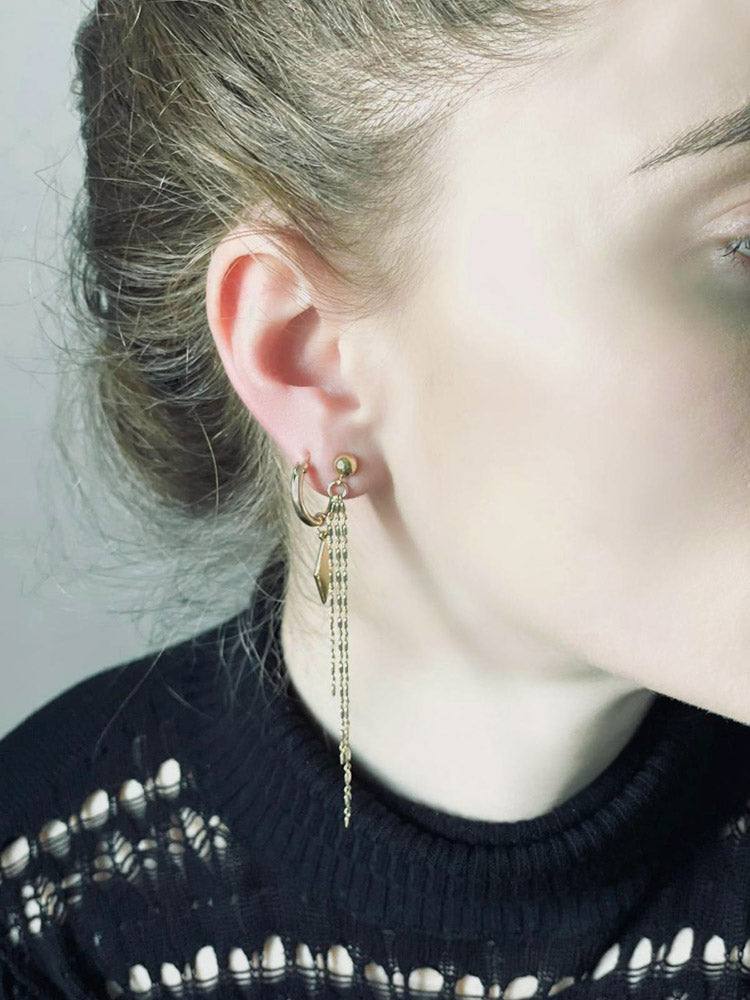 Gold/silver layer earrings