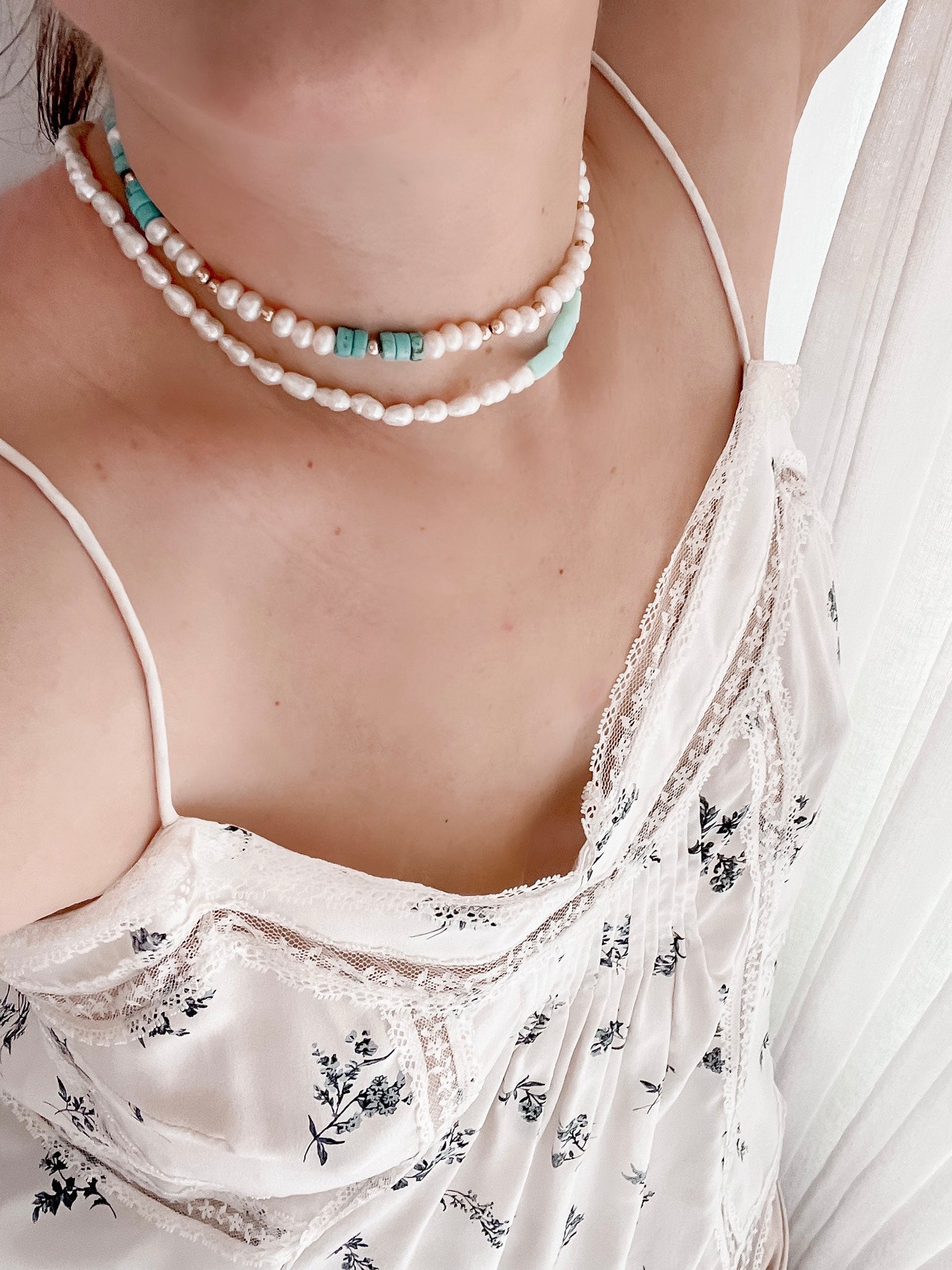 Collar Perlas y Turquesa