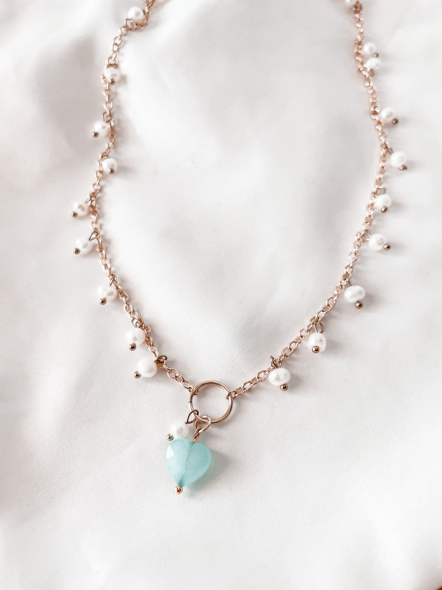 Turquoise and Moonstone Stone Collar